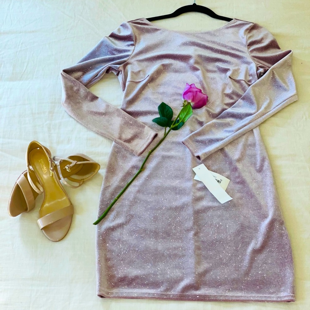 Glitter Blush Backless Cocktail dress